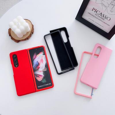 Šķidrā silikona vienkrāsains korpuss Samsung Galaxy Z Fold 3 4 Fold3 Fold4 aizsardzība pret skrāpējumiem un triecienizturīgs ādas pārklājums