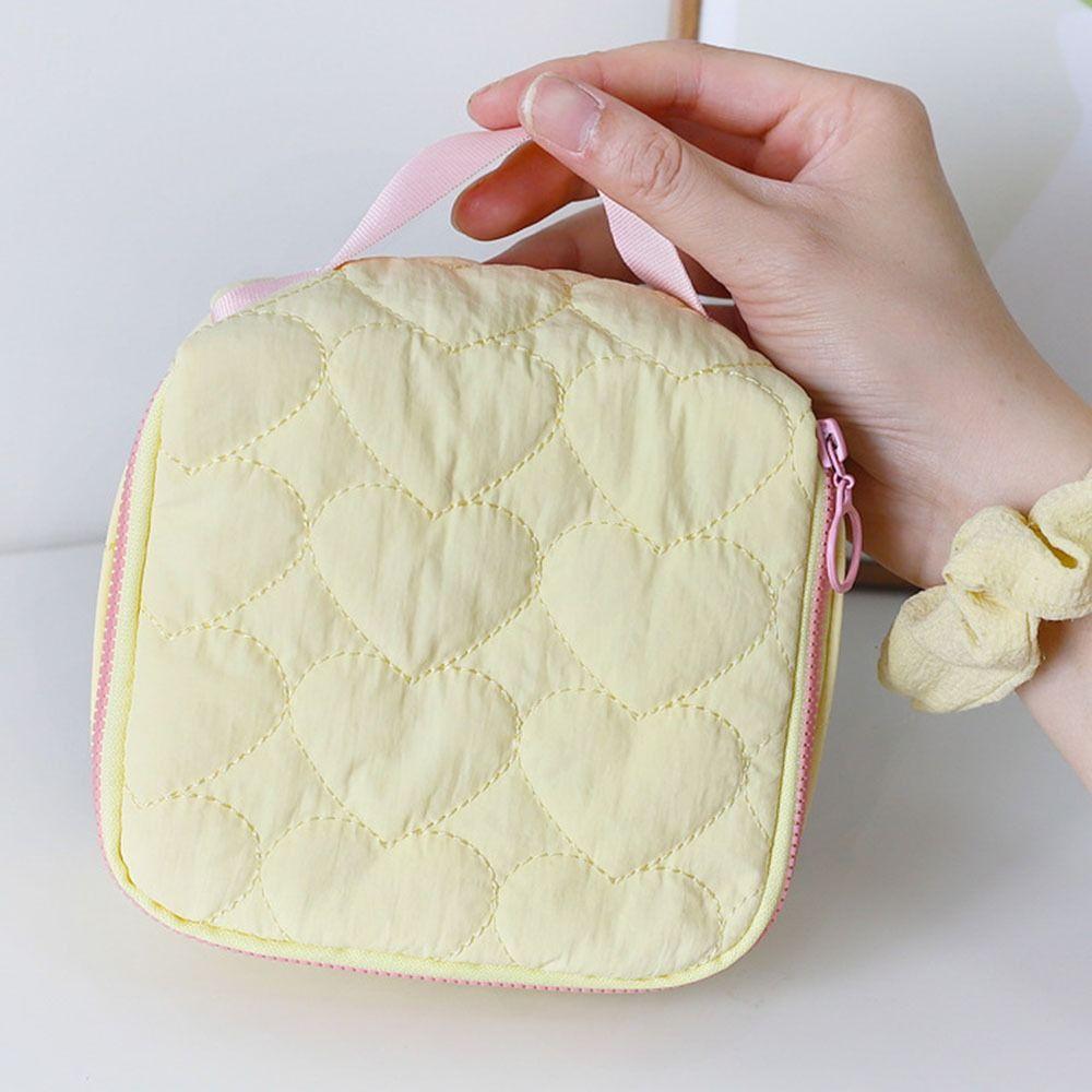 Lovely Love Heart  Cosmetic Bag INS Makeup  Bag  Earphones Lipstick Sanitary Napkins