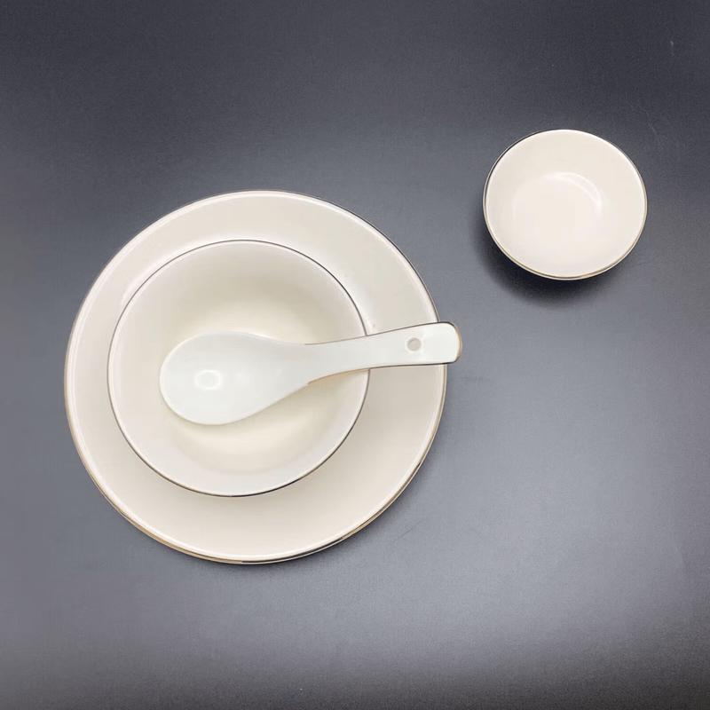 HUAIYI New Chinese Style Gold-Edged Ceramic Tableware