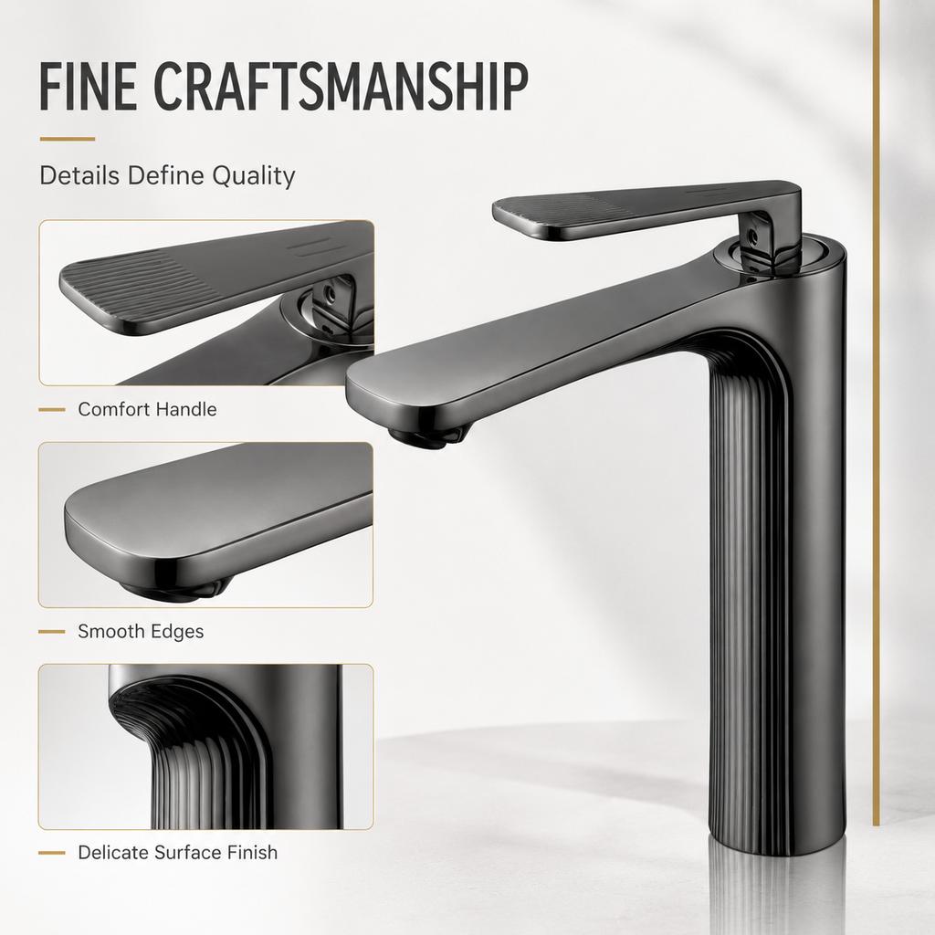 Modern Zinc Alloy Basin Faucet Hot Cold Single Handle Bathroom Sink Mixer Tap Chrome Gold Gunmetal Factory ODM