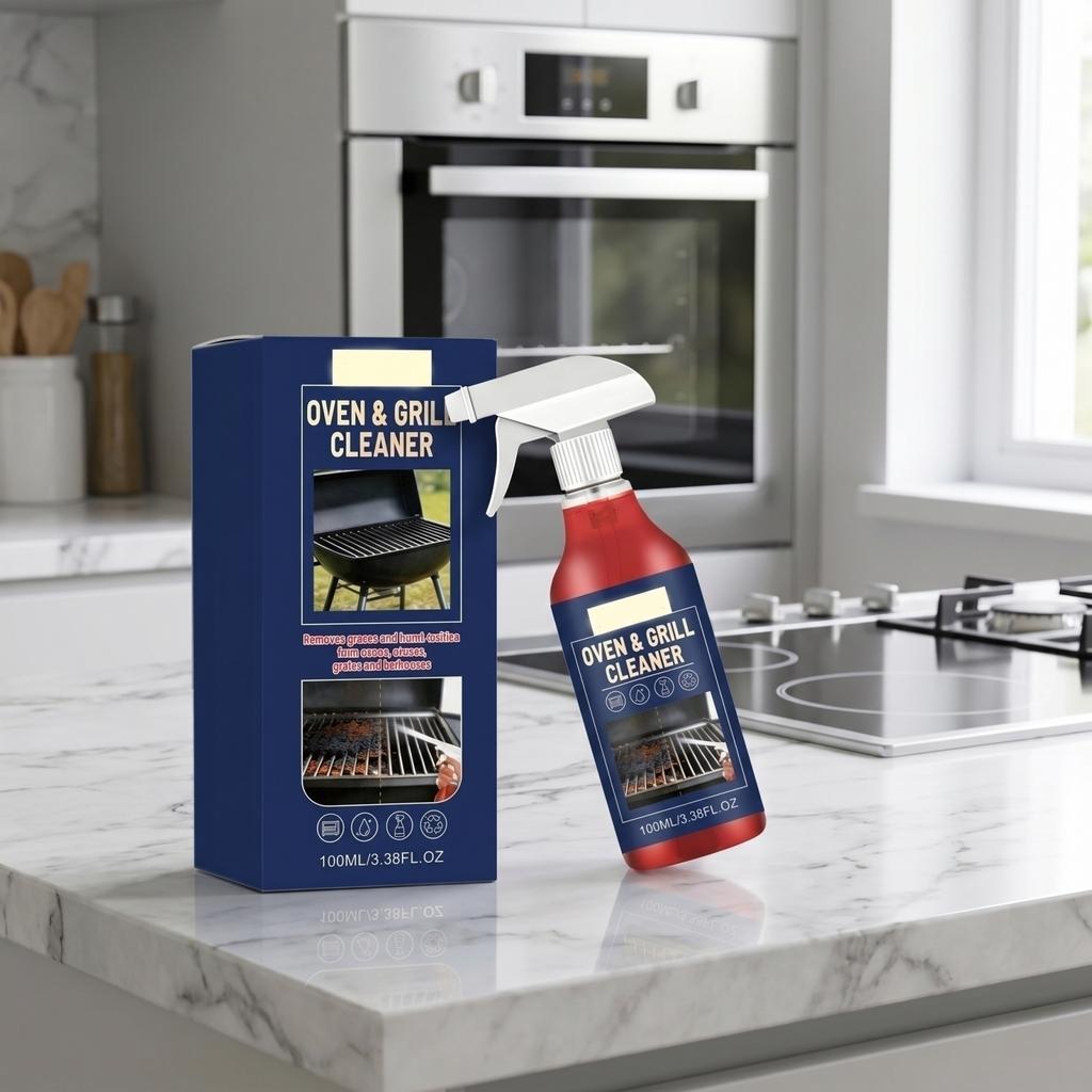 Oven and Grill Cleaner Spray 100ml for Household Use Effective Grease and Oil Removal Suitable for Kitchen Appliances and Barbecue Grills