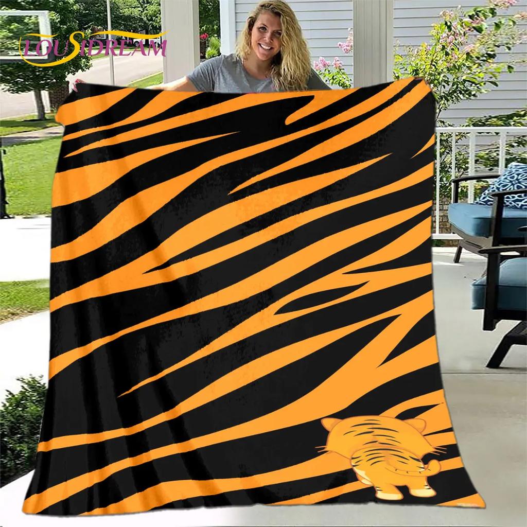 Tiger Print Pattern Beast Blanket,Flannel Blanket Throw Blanket,Child Warm Blanket for Home Living Room Bedroom Beds Sofa Picnic