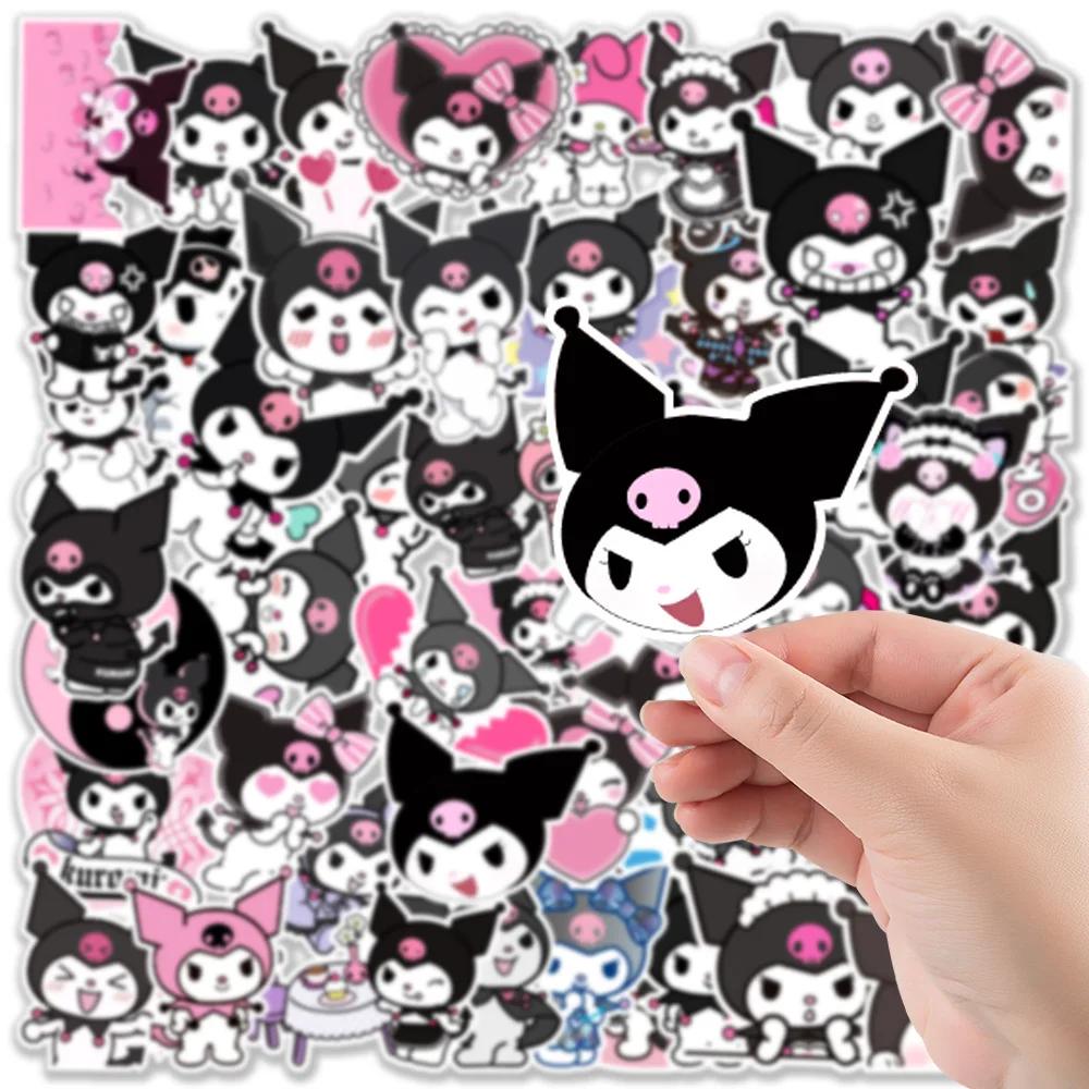 50Pcs Sanrio Anime Kuromi Stickers Laptop Skateboard Guitar Suitcase Motorcycle Graffiti Decal Waterproof Kawaii Sticker Toy
