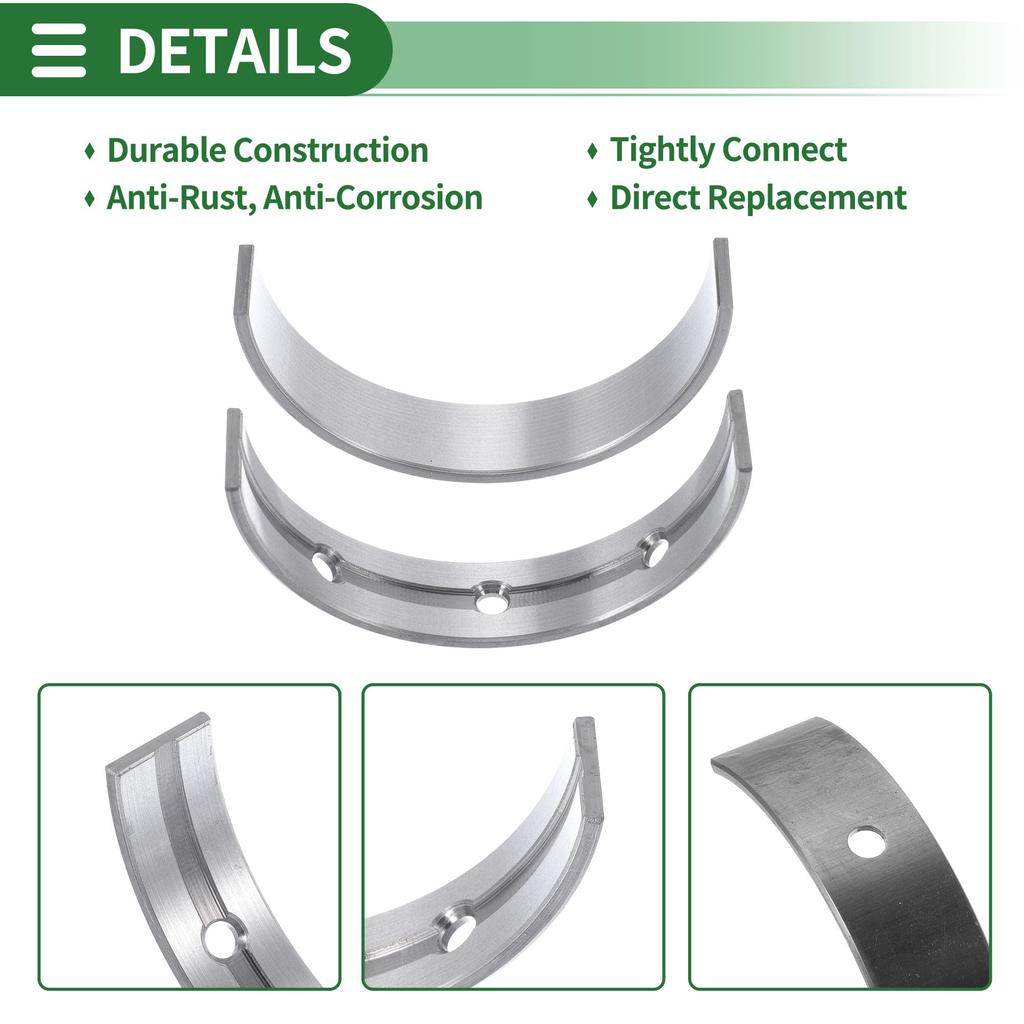Motoforti Compatible with Toyota Tundra 2005-2014 Engine Crankshaft Main Bearing Metal Silver Tone Set of 8