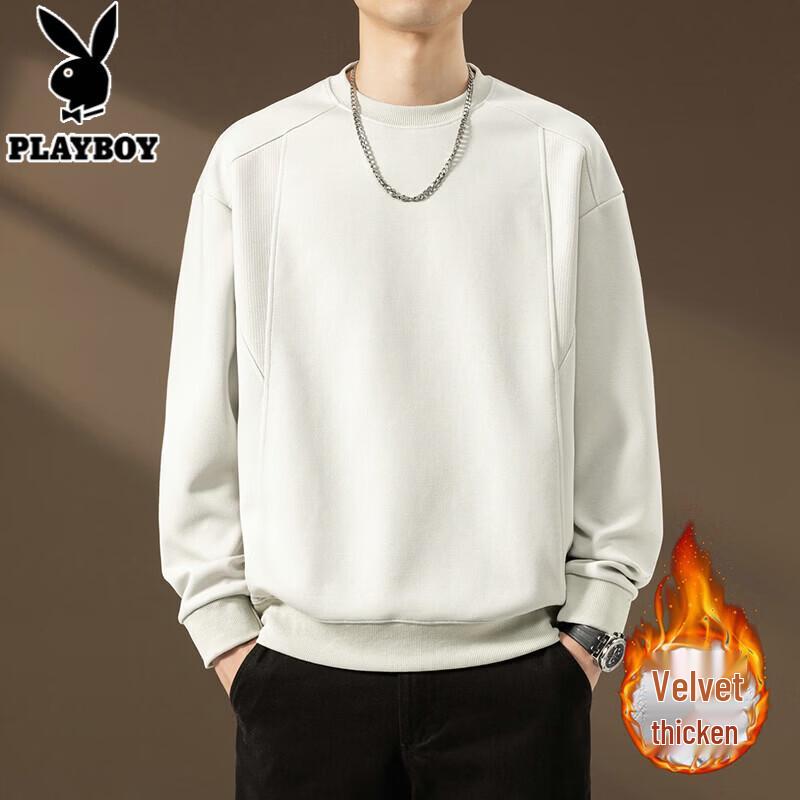Playboy Men's Patchwork Crewneck Sweatshirt