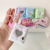 Yousheng Love Heart Small Photo Album Keychain 32 Pockets Hollow Photocard Binder for 2 Inch Photo Mini Photo Card Book Holder for