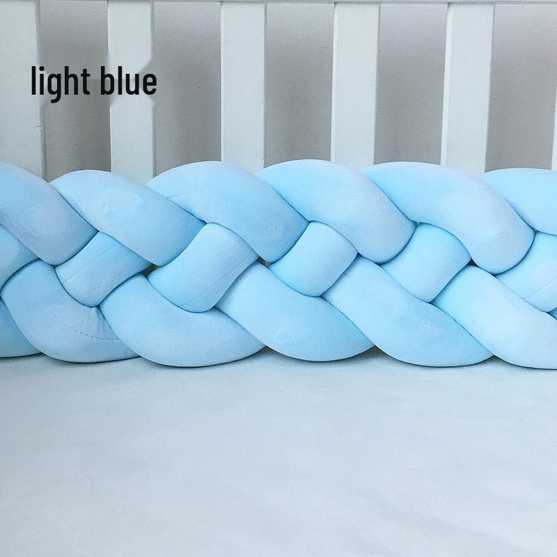 

Четырехсторонний бампер для детской кроватки: Мягкий секционный барьер для кровати для новорожденных. 1m озеро синий