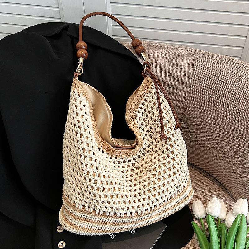 Borsa Tote Traforata Una Borsa da Donna Casual di Grande Capacità Stile Vacanza Monospalla