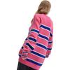 Fila X Études 2023 Autumn New Woven Sweater Fashion Loose Striped Sweater Unisex Sweater Bright-Pink F11U346401FPK