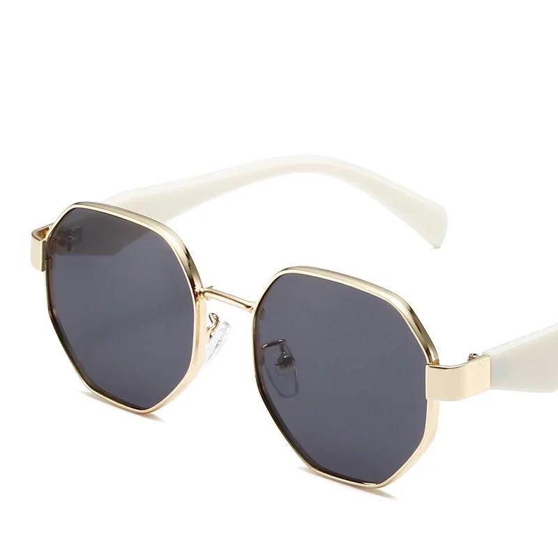 New Retro Sunglasses Women Fashion Polygonal Metal Frame Sunglasses Men Luxury Brand Designer Decorative Sun Glasses - Uv400