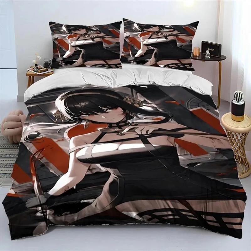 Anime SPY×FAMILY Anya Duvet Cover Set Soft All Season Bedding Comforter with Pillowcases Single Double Queen King Size