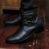 2021 pointed leather shoes men's single shoes trend high-top men's boots short boots spring and autumn mid-boots men's shoes pu men's and women's