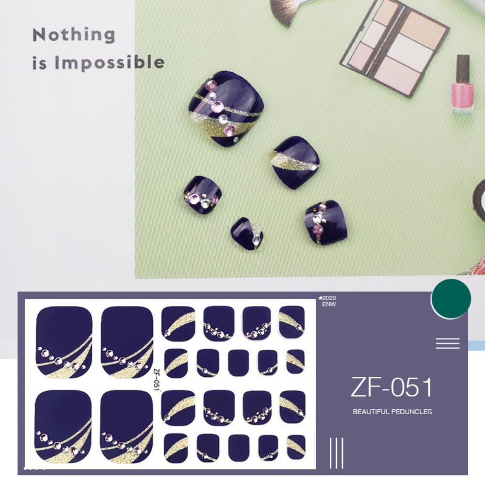 Foot nail three-dimensional sticker 3D imitation drill foot nail nail patch waterproof foot nail sticker full sticker