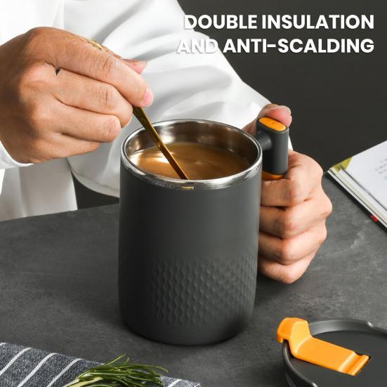 450 ml Praktický hrnek na kávu s hladkým povrchem Vynikající šálek na kávu s víčkem