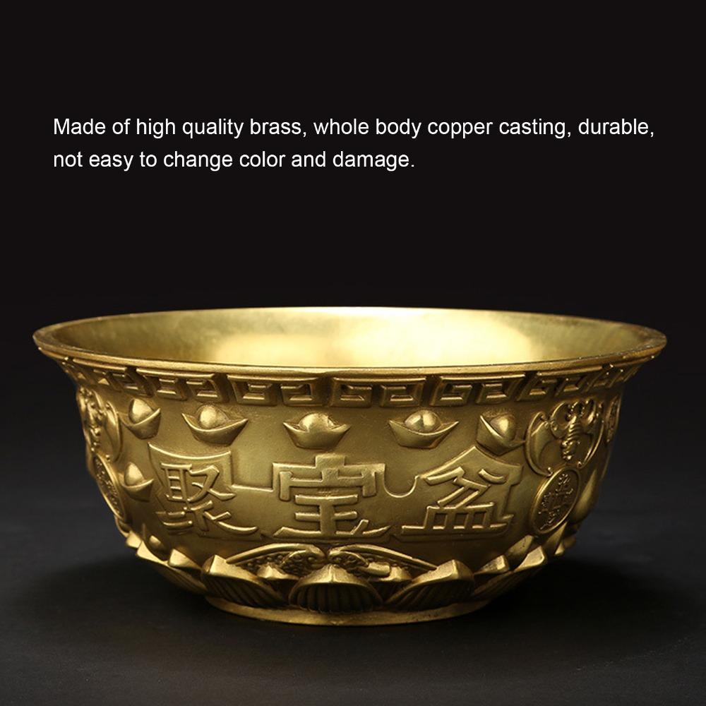 Brass Cornucopia Bowl Classic Embossed Wealth Prosperity Bowl  Wealth Abundance Gift