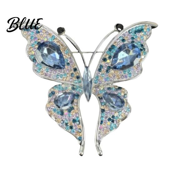 Long-lasting Brooch Women Butterfly Shape Dazzling Rhinestone Inlays Suit Lapel