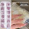 12-Grid Mini Nail Art Rhinestones, Colorful Irregular Champagne Crystals, Super Flash Flatback Nail Accessories.