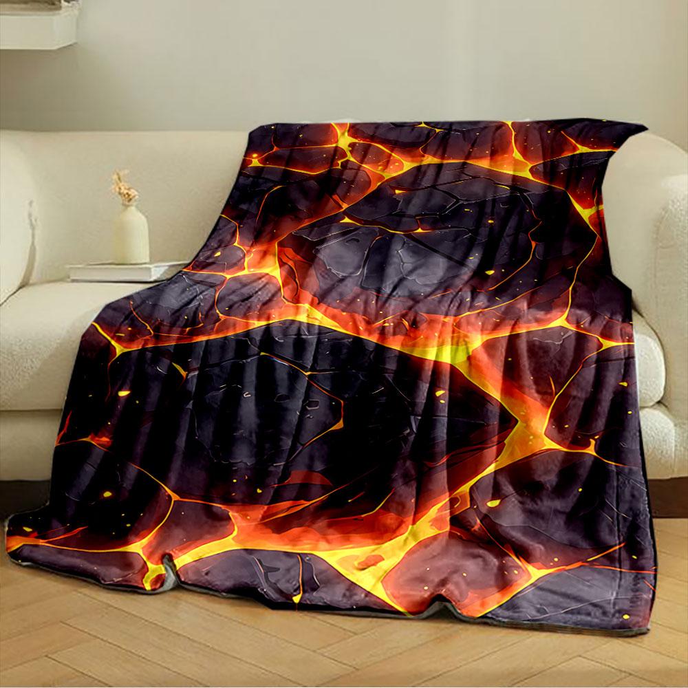 Fiery Lava Rock Pattern Blanket for All Seasons Blanket Lunch Break Throw Gift