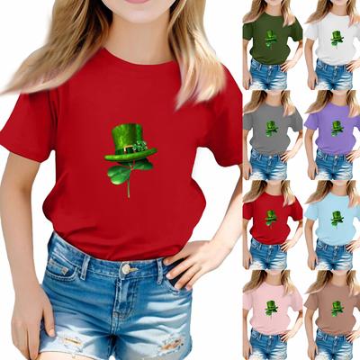 St. Patrick's Day Toddler Girl Boy T-Shirts Kids Top Boys And Girls Printed Short Sleeved T-shirt