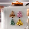 2026 New 3Pcs/set Christmas Fridge Magnet Set, 3D Tree Decor, DIY Soft Magnetic Sticker for Christmas, Refrigerator Decoration