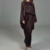 2024 Satin Batwing Sleeve Irregular Long Dress Two-Piece Set for Women