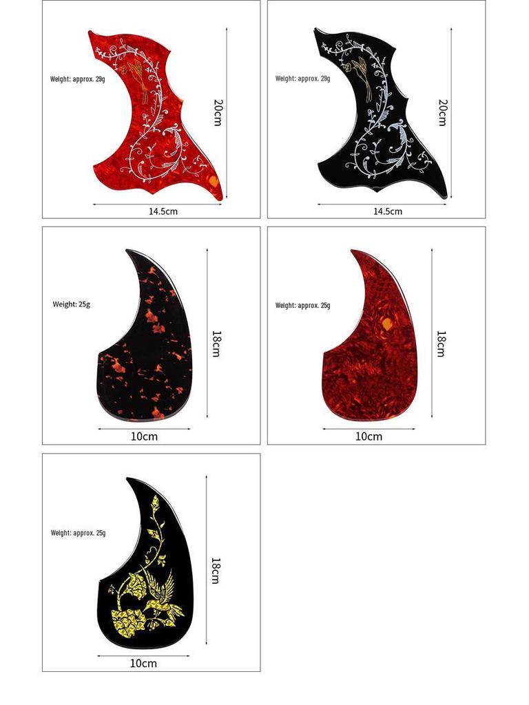 Universelles Holz-Gitarren-Schlagbrett für 40/41 Zoll Akustikgitarren - Kratzfeste Harzplatten-Zubehör