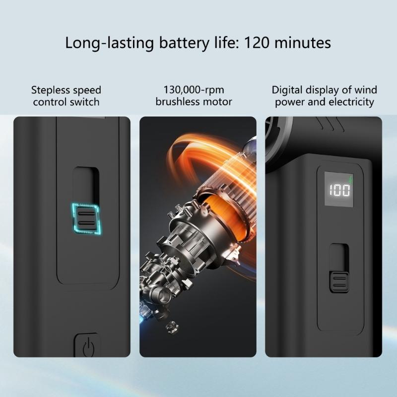 Easy Carry Handheld Car Vacuum & Air Blower Double Function Fan Small ABS Car Vacuum Cleaner for Home Office Use