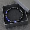 Noter Bracciale da Uomo Fatto a Mano 8mm Onice Pietra Occhio di Tigre Braccialetto di Perline Ematite Guarigione Braccialetto Regalo Uomo Accessori per il Tempo Libero
