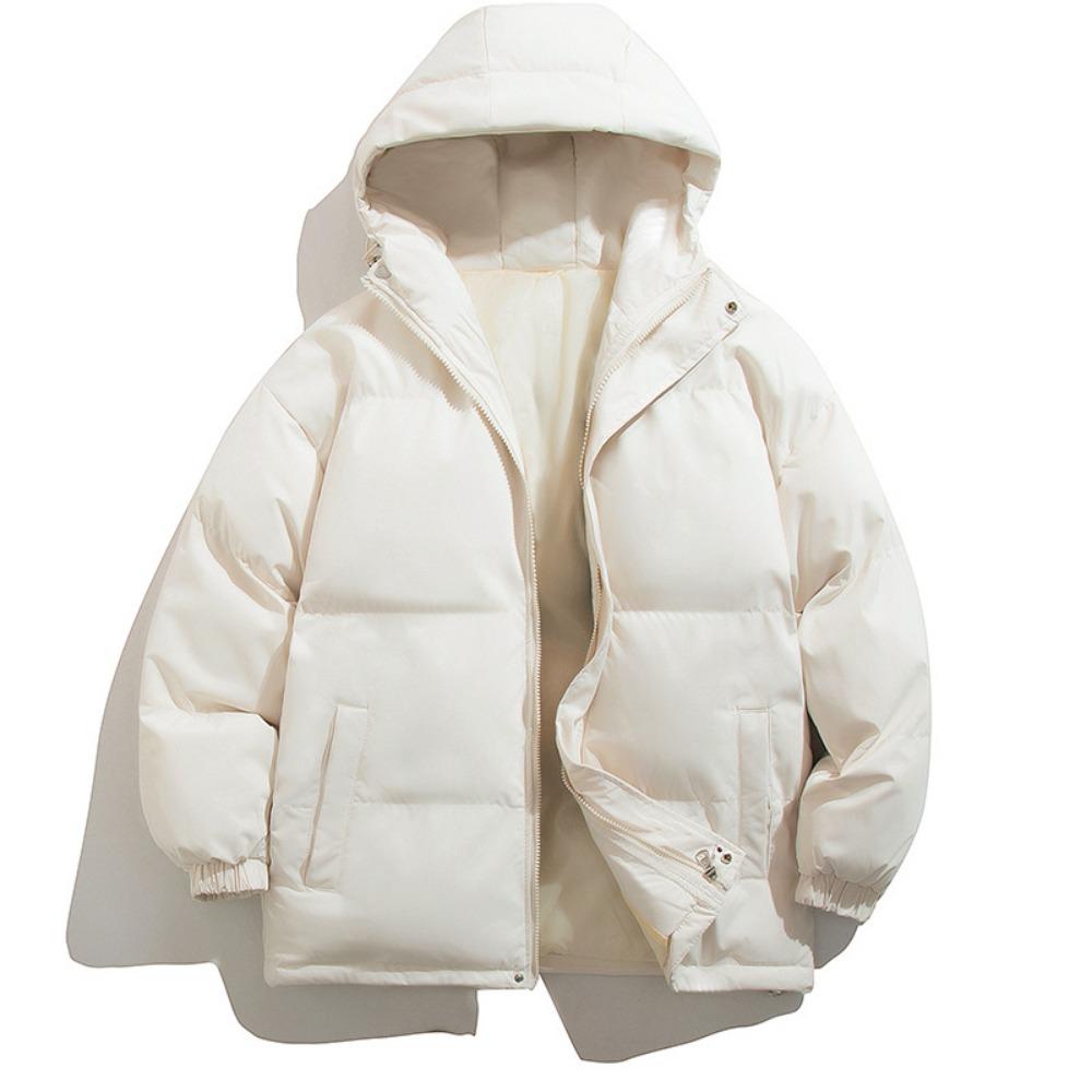 Cotton-padded clothes outdoor autumn and winter new solid-color hooded warm cotton-padded clothes trendy loose and versatile men's jackets