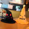 Pumpkin Halloween Hat Plush Devil Cap Portable Halloween Witch Wizard Hat  Children