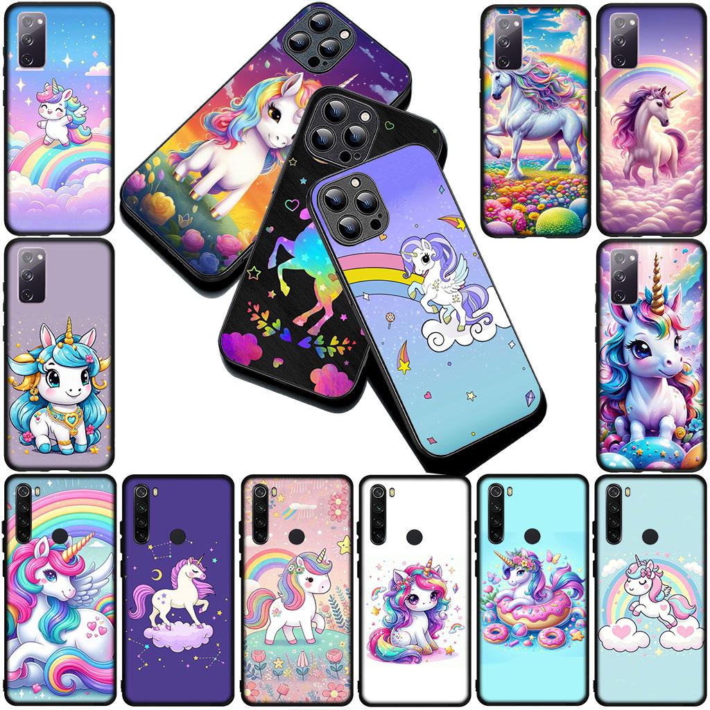 Phone Cover for Samsung Galaxy S22 S21 S20 FE Ultra Plus A07 A17 A15 A16 A25 A57 A37 Casing Soft Case Unicorn Horse Wallpaper