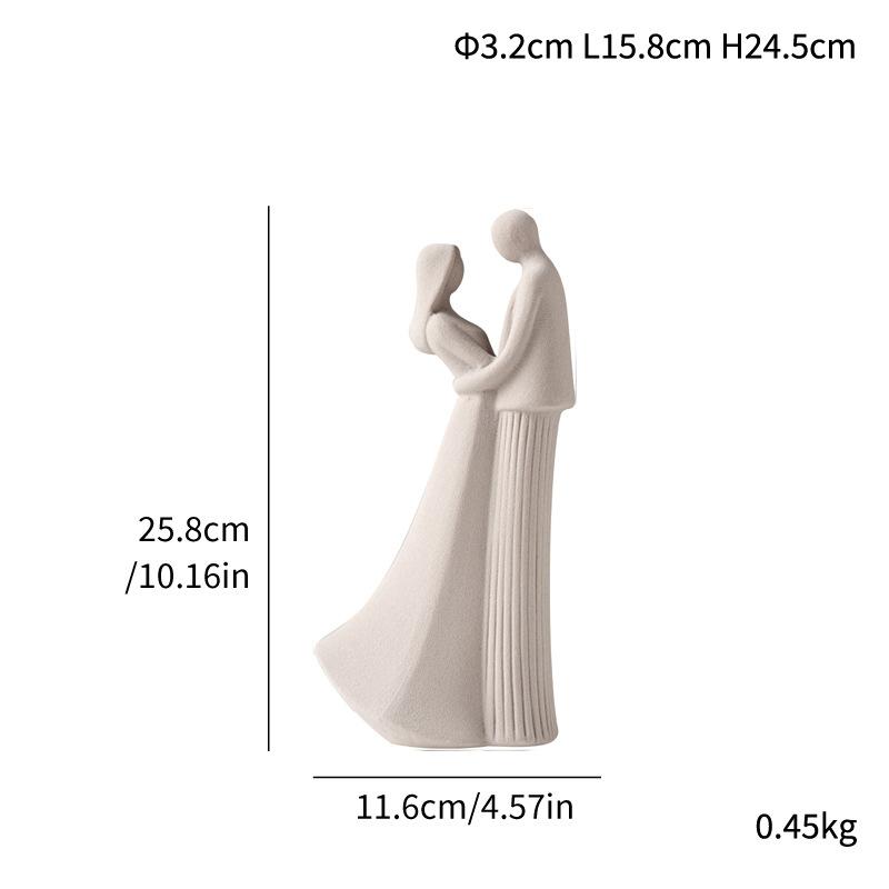 Nordic Style Wine Cabinet Romantic Ornament Simple Home Soft Decoration Couple Ceramic Handicrafts Valentine'S Day Gifts