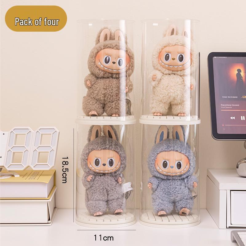 

Вращающаяся виниловая подставка для брелоков Labubu: Прозрачный, Пыленепроницаемый Ящик для Хранения Кукол