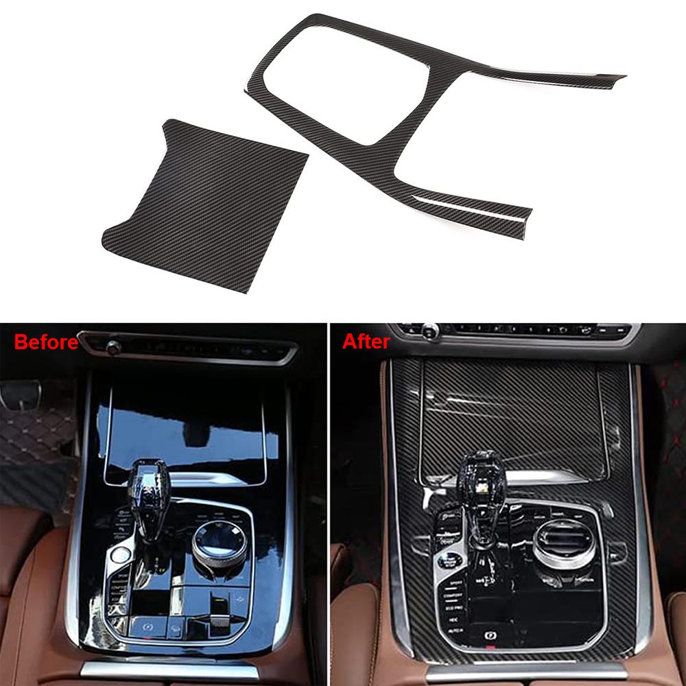 ABS Carbon Fiber Car Gear Shift Panel Cover Trim for BMW X5 G05 2019 2020 2021 Car Interior Accessories