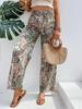 Western Women’s 2025 Summer Printed Elastic Waist Wide Leg Pants