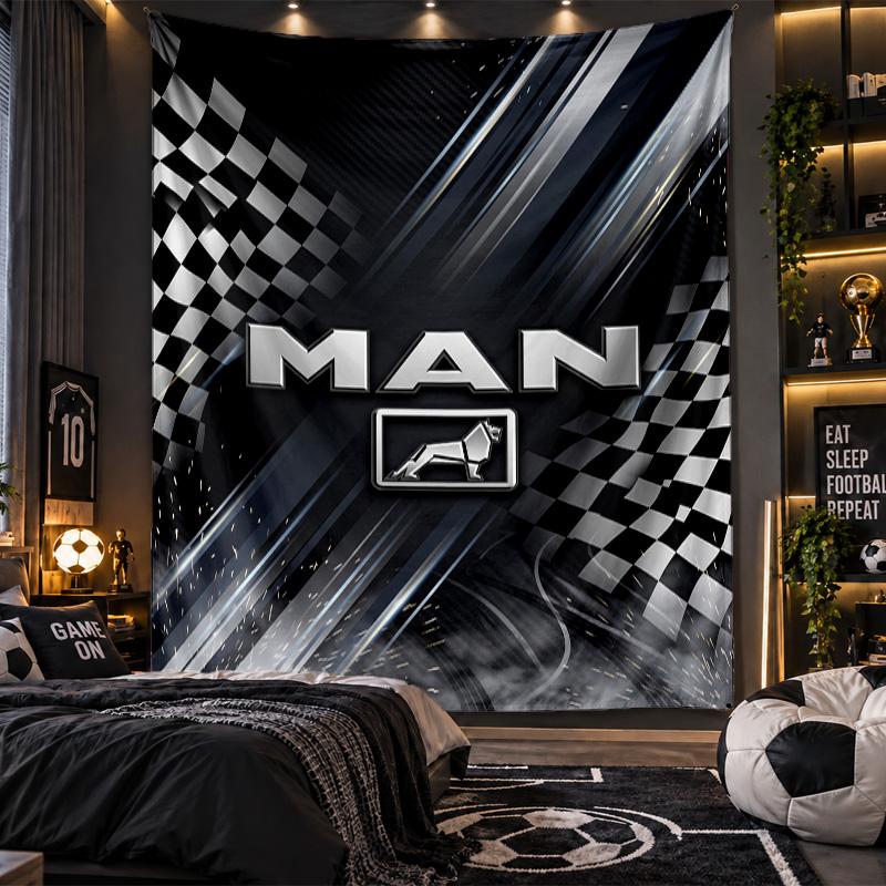 Wall Hanging Tapestry man truck Print Cloth for Living Room Bedroom Home Decor