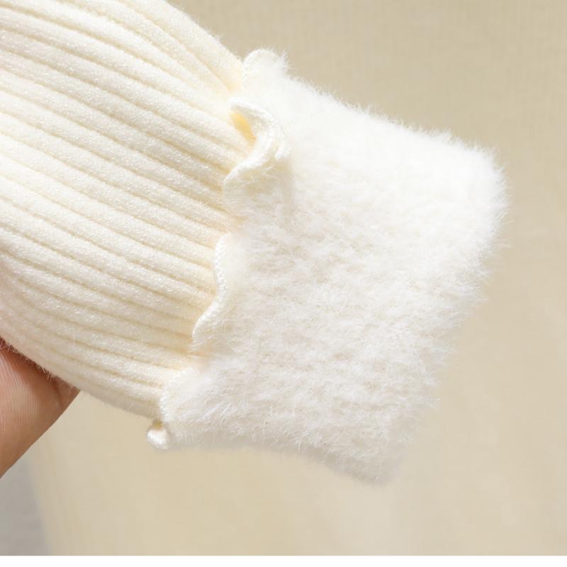 Half High Collar Warm Fleece Pullover Sweaters for Women Autumn and Winter Thick Knitted Sweater Solid Base Long Sleeve Casual Ladies Knitwears 24951