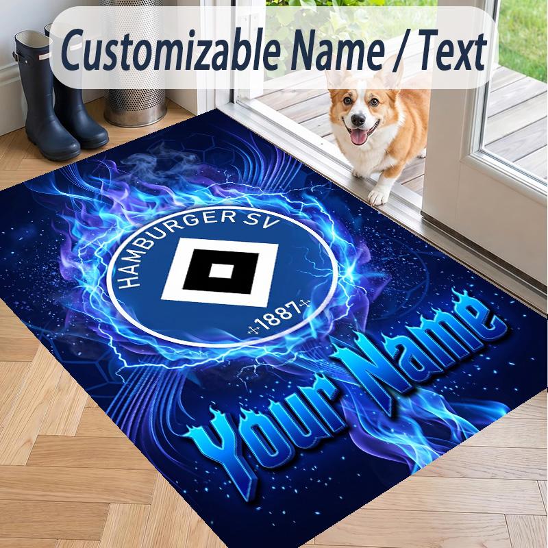 Custom Text Printed Rug Hamburger SV Non Slip Floor Carpet For Home Room Decor