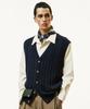 SSY [Set] Sunday Cable Knit Vest & Drapery Shirt