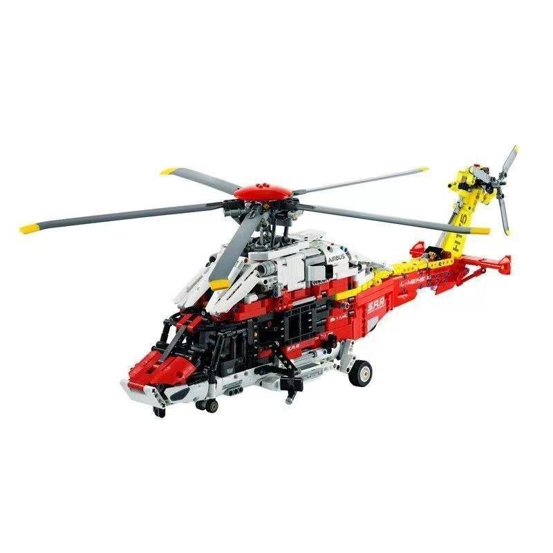 Airbus H175 Rescue Helicopter Model, Boys’ Small-Particle Building Block Toy, J2030