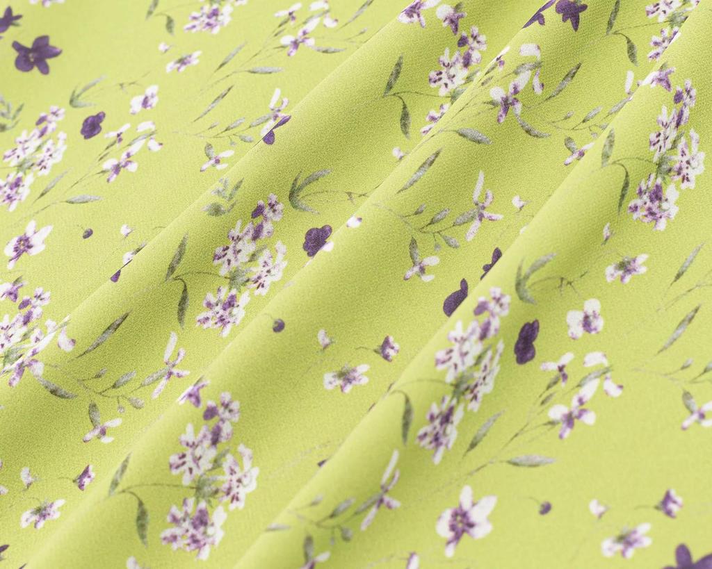French Retro Green Floral V-Neck Cinched Waist Maxi Dress
