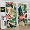 Set Of 2 Tropical Leaves Printed Curtains Pole Bag Bedroom Living Room Home Decoration Made Polyester Area Window Treatment