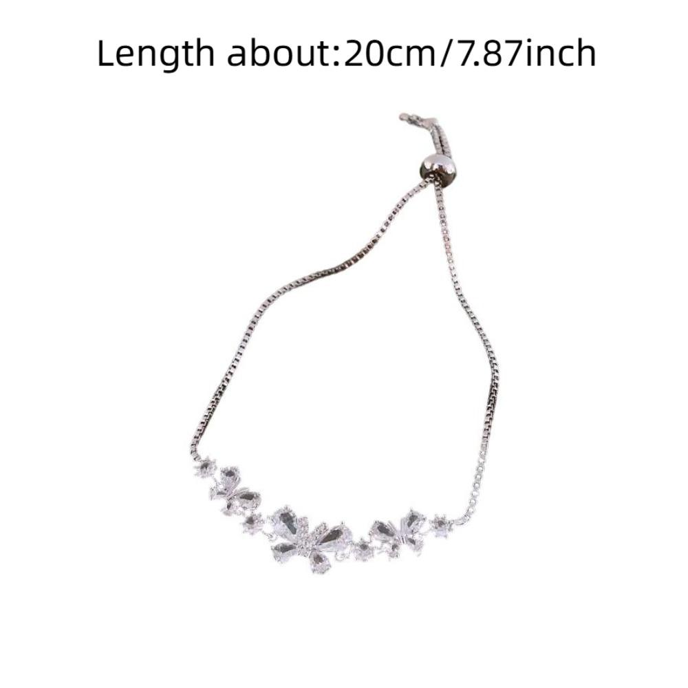 Adjustable Rhinestone Bracelet Hand  Jewelry Vintage Zircon Bangles  Lady