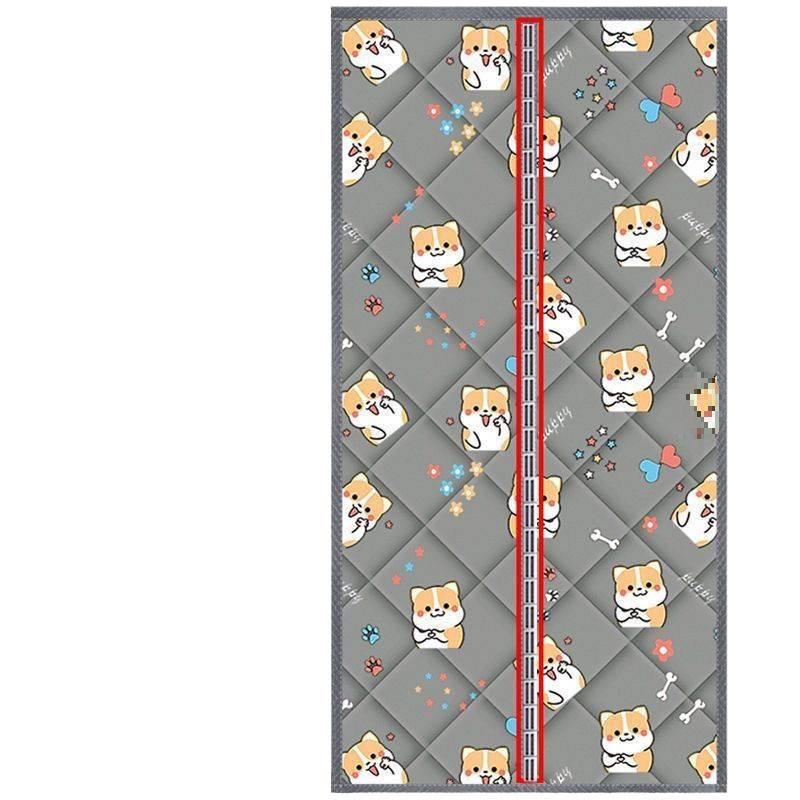 Winter Windproof & Soundproof Magnetic Double-Opening Door Curtain - Thickened, Cold-Proof, Self-Adhesive Cotton for Home