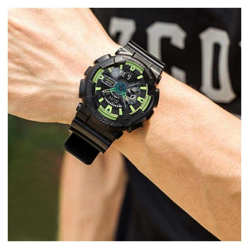 Casio G-SHOCK series theme series fashionable street cool advanced classic pointer dual display dial sports waterproof quartz movement GA-110LY-1A