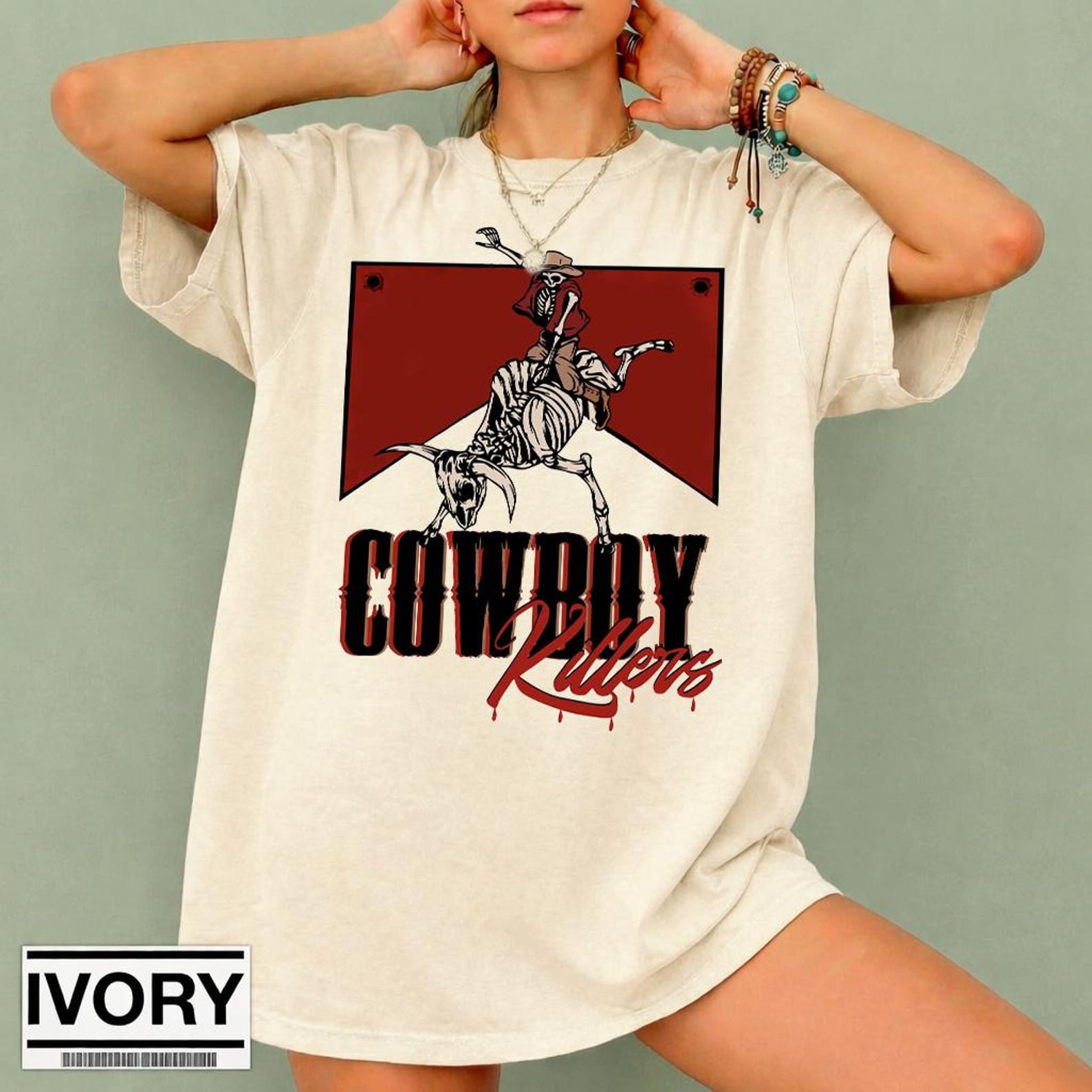 Cowboy Killers Shirt, Skeleton Cowboy Tee, Western Graphic T-Shirt, Rodeo Vintage Shirt, Country Western Outfit, Cowboy Skeleton Graphic Tee 4XL