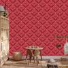 Geometric rhombus wallpaper red, red center 50x1000
