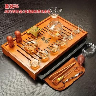 Chinese Kung Fu Set Drinkware Purple Clay Ceramic Binglie Three Options Include Tea Pot Cup Tureen Infuser TeaTray