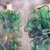 Lace Trim Organza Fabric Mermaid Ruffled Transparent Iridescent Laser Pleated for Patchwork Skirts Wedding Sewing Costume Supply