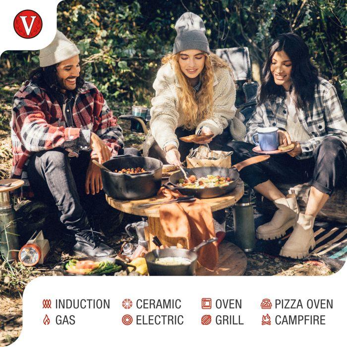 Cocotte Induction Fonte Émaillée 27 cm, Dutch Oven 5,7L, Sans PTFE et PFOA Victoria 36355 Noir